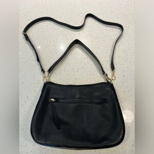 NWOT Nordstrom Leather Shoulder Bag with Detachable Strap Black